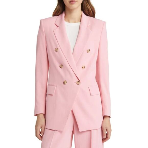 BOSS Jatera Double Breasted Blazer Jacket Pink Dahlia Classic Office US 6 NWT - Picture 5 of 16